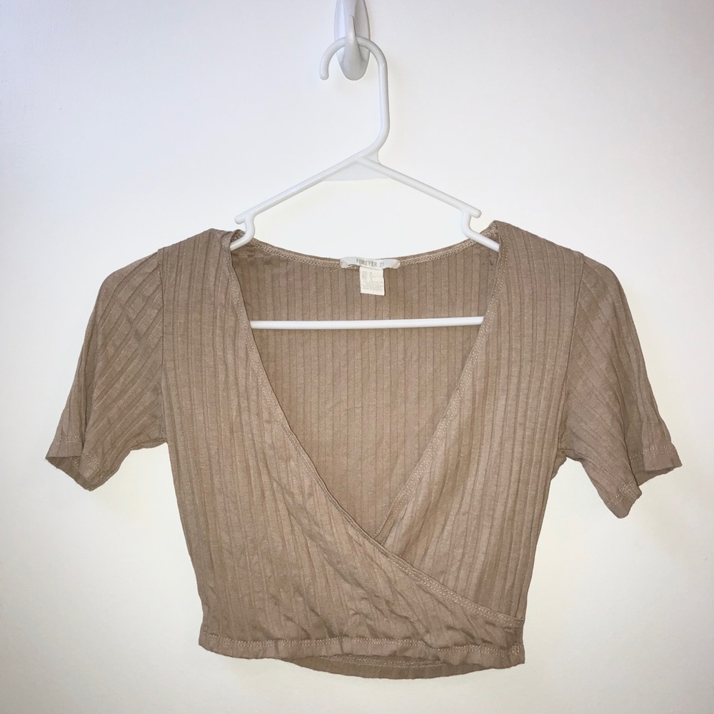 Surplice Ripped Crop Top